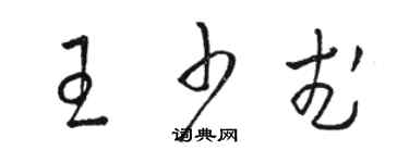 駱恆光王少武草書個性簽名怎么寫