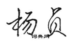 駱恆光楊貞行書個性簽名怎么寫