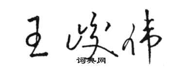 駱恆光王峻偉草書個性簽名怎么寫