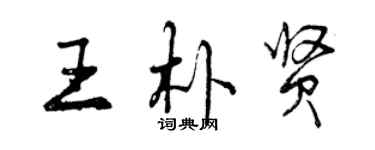 曾慶福王朴賢行書個性簽名怎么寫