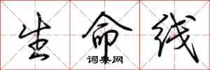 荊霄鵬生命線行書怎么寫