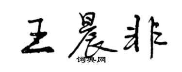 曾慶福王晨非行書個性簽名怎么寫