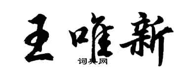 胡問遂王唯新行書個性簽名怎么寫