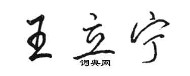 駱恆光王立寧行書個性簽名怎么寫