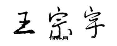 曾慶福王宗宇行書個性簽名怎么寫