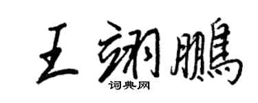 王正良王翊鵬行書個性簽名怎么寫