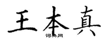 丁謙王本真楷書個性簽名怎么寫