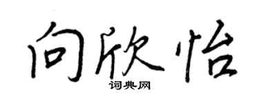 王正良向欣怡行書個性簽名怎么寫