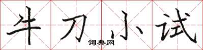 駱恆光牛刀小試楷書怎么寫
