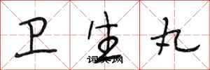 段相林衛生丸行書怎么寫