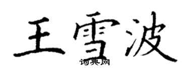 丁謙王雪波楷書個性簽名怎么寫