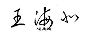 梁錦英王海北草書個性簽名怎么寫