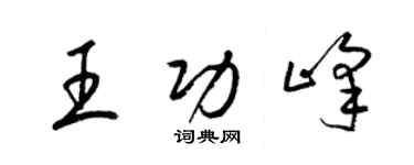 梁錦英王功峰草書個性簽名怎么寫