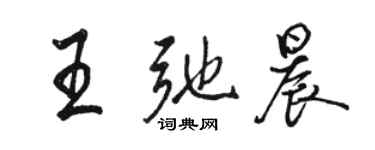 駱恆光王弛晨行書個性簽名怎么寫