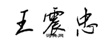 王正良王震忠行書個性簽名怎么寫