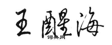 駱恆光王醒海行書個性簽名怎么寫