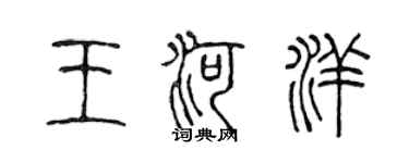 陳聲遠王河洋篆書個性簽名怎么寫