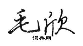 駱恆光毛欣行書個性簽名怎么寫