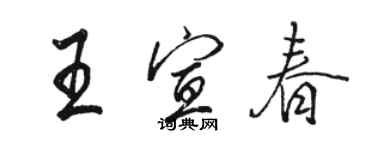 駱恆光王宣春行書個性簽名怎么寫