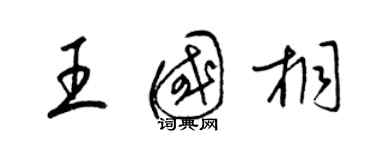 梁錦英王國桐草書個性簽名怎么寫