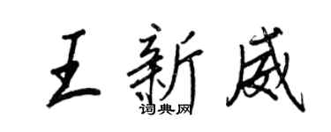 王正良王新威行書個性簽名怎么寫