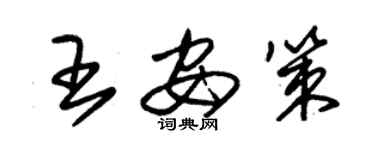 朱錫榮王安策草書個性簽名怎么寫