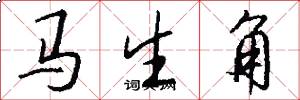 馬生角怎么寫好看