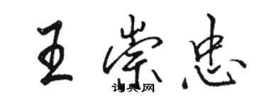 駱恆光王崇忠行書個性簽名怎么寫