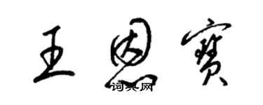 梁錦英王恩寶草書個性簽名怎么寫