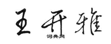 駱恆光王開雅行書個性簽名怎么寫