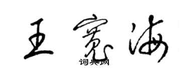 梁錦英王寬海草書個性簽名怎么寫