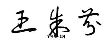 曾慶福王朱芬草書個性簽名怎么寫