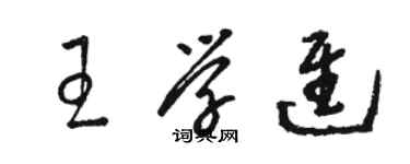 駱恆光王學進草書個性簽名怎么寫