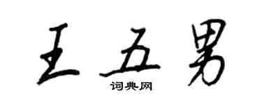 王正良王五男行書個性簽名怎么寫