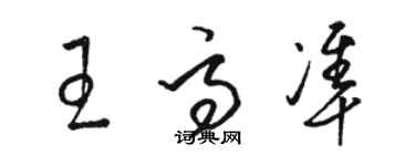 駱恆光王高準草書個性簽名怎么寫