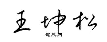 梁錦英王坤松草書個性簽名怎么寫