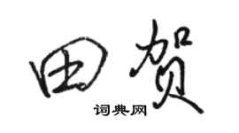 駱恆光田賀行書個性簽名怎么寫