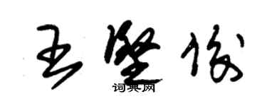 朱錫榮王堅俊草書個性簽名怎么寫