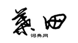 朱錫榮葉田草書個性簽名怎么寫