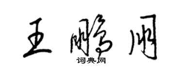 梁錦英王鵬朋草書個性簽名怎么寫