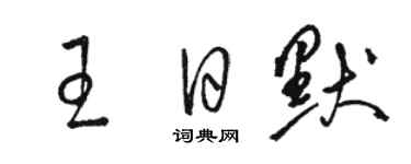 駱恆光王日默草書個性簽名怎么寫