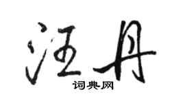 駱恆光汪丹行書個性簽名怎么寫