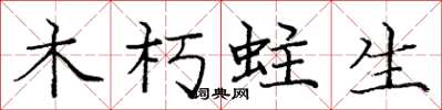 龐中華木朽蛀生楷書怎么寫