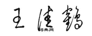 駱恆光王佳鶴草書個性簽名怎么寫