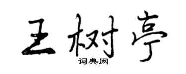 曾慶福王樹亭行書個性簽名怎么寫