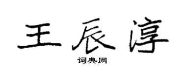 袁強王辰淳楷書個性簽名怎么寫