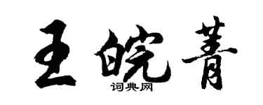 胡問遂王皖菁行書個性簽名怎么寫