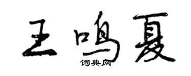 曾慶福王鳴夏行書個性簽名怎么寫