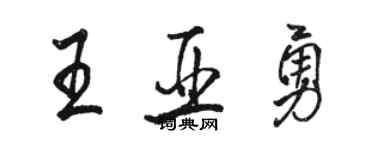 駱恆光王亞勇行書個性簽名怎么寫