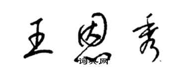 梁錦英王恩秀草書個性簽名怎么寫